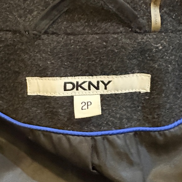DKNY Double Breasted Long Wool Blend Coat - Picture 10 of 13